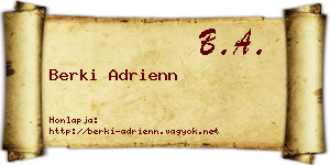 Berki Adrienn névjegykártya